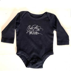 Pink Floyd The Wall Black Long Sleeve Onesie Graphic Snap Closure Baby Bodysuit